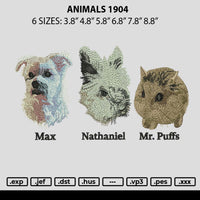 Animals 1904 Embroidery File 6 sizes
