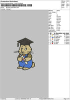 Rabbit Graduation Embroidery File 6 sizes