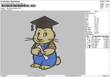 Rabbit Graduation Embroidery File 6 sizes