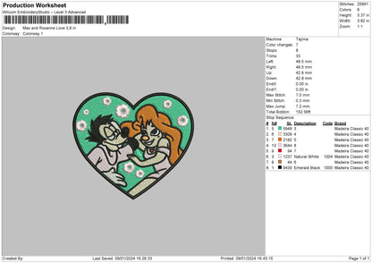 Maxroxanne Love Embroidery File 6 sizes