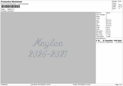 Names 26 27 Embroidery Machine Design 5 Files