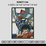 Robot1106 Embroidery File 6 sizes