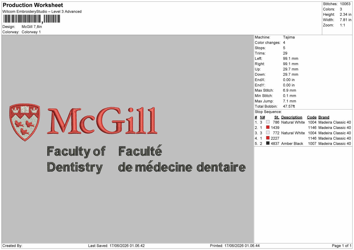 Mcgilltext Embroidery Machine Design File 6 sizes
