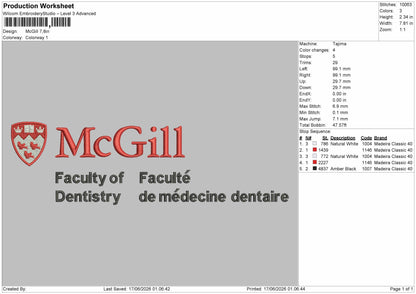 Mcgilltext Embroidery Machine Design File 6 sizes