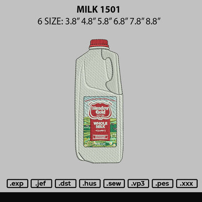 Milk 1501 Embroidery File 6 sizes
