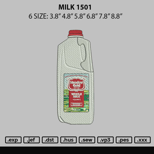 Milk 1501 Embroidery File 6 sizes