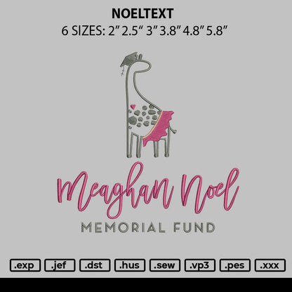 Noeltext Embroidery File 6 sizes