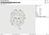 Medusa Tatuaje Minimalista Embroidery File 4 sizes