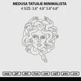 Medusa Tatuaje Minimalista Embroidery File 4 sizes
