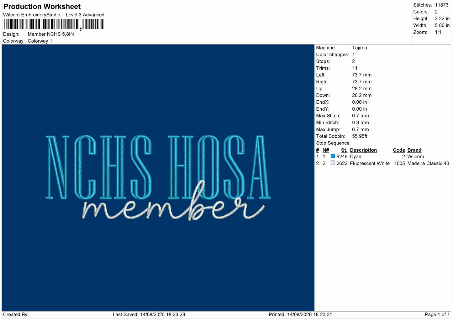 Member Text Embroidery Machine Design File 6 sizes