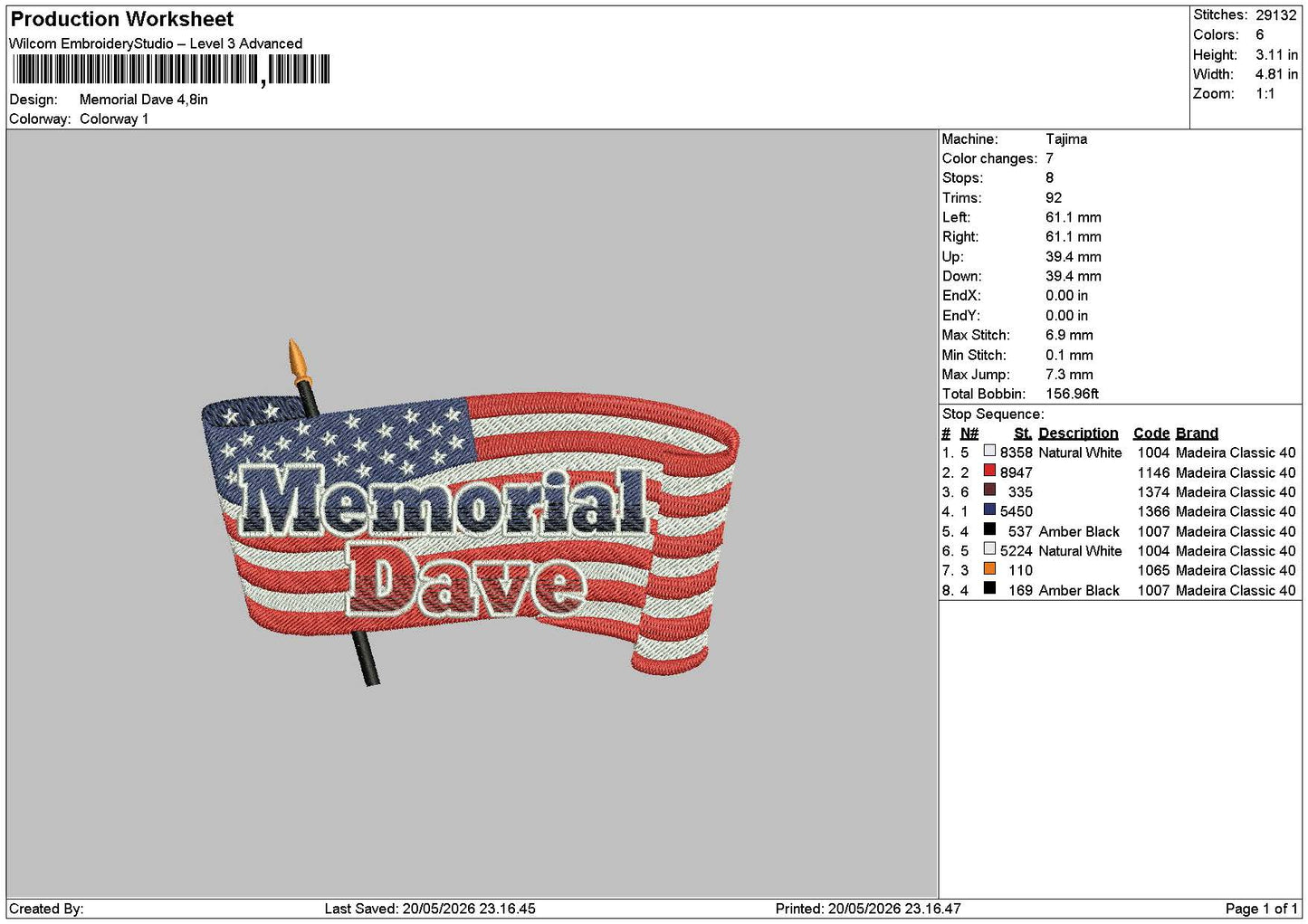 Memorialtext Embroidery Machine Design File 6 sizes