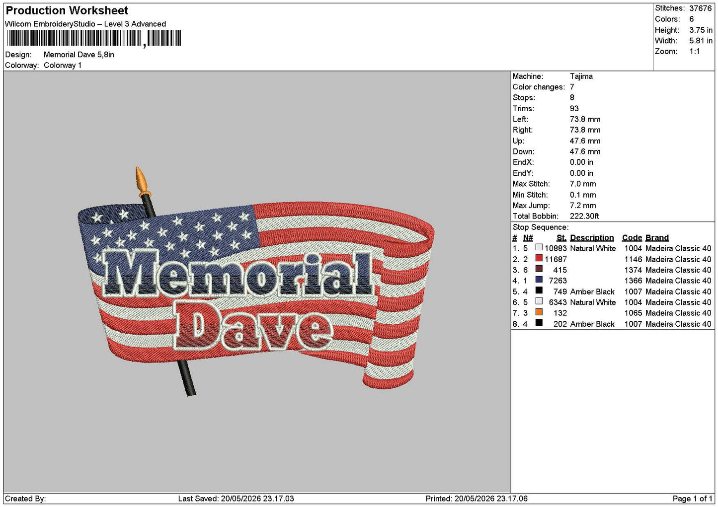 Memorialtext Embroidery Machine Design File 6 sizes