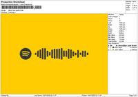 Spotify 1401a Embroidery File 6 sizes