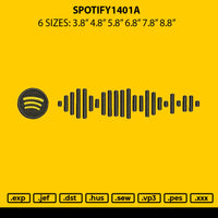Spotify 1401a Embroidery File 6 sizes
