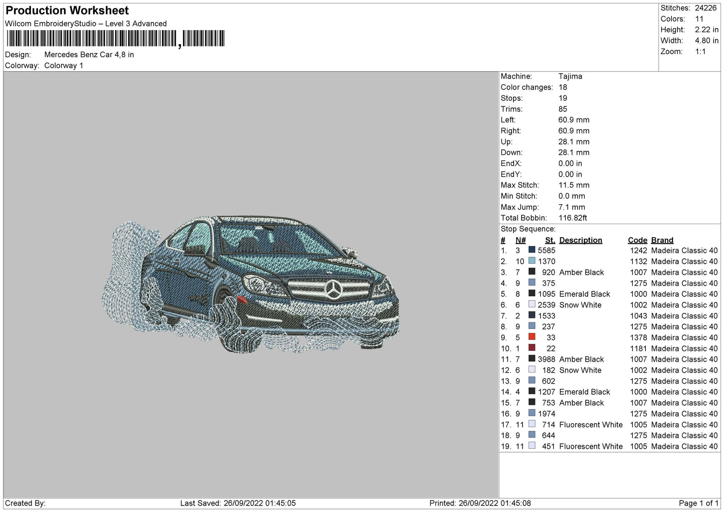 Mercedes Benz Embroidery File 5 sizes