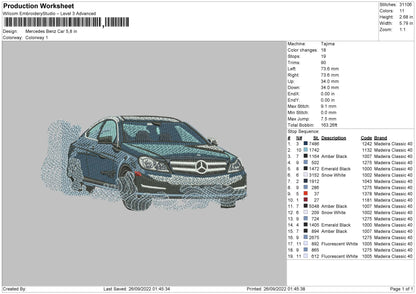 Mercedes Benz Embroidery File 5 sizes