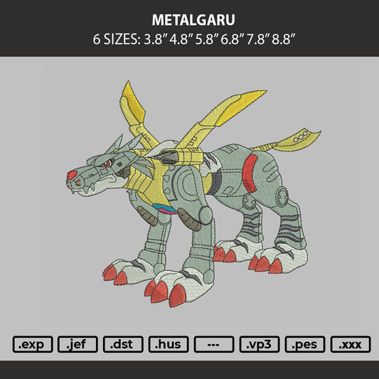 Metalgaru Embroidery Machine Design File 6 sizes