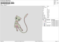 Mew Pokemon 02 Embroidery File 6 sizes