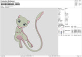 Mew Pokemon 02 Embroidery File 6 sizes