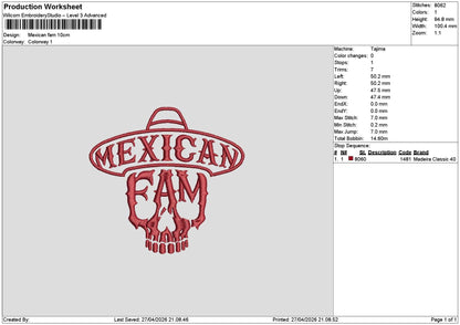 Mexicantext 2704 Embroidery File 6 sizes