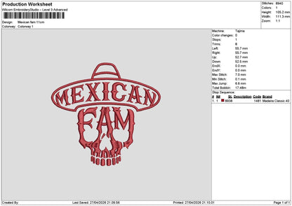Mexicantext 2704 Embroidery File 6 sizes