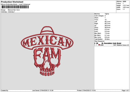Mexicantext 2704 Embroidery File 6 sizes