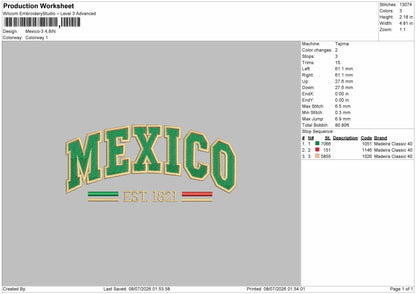 Mexicotext 03 Embroidery Machine Design File 6 sizes