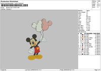 Mickey Balloons 0405 Embroidery File 6 sizes