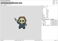 Michael Chibi Embroidery File 6 sizes