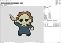 Michael Chibi Embroidery File 6 sizes