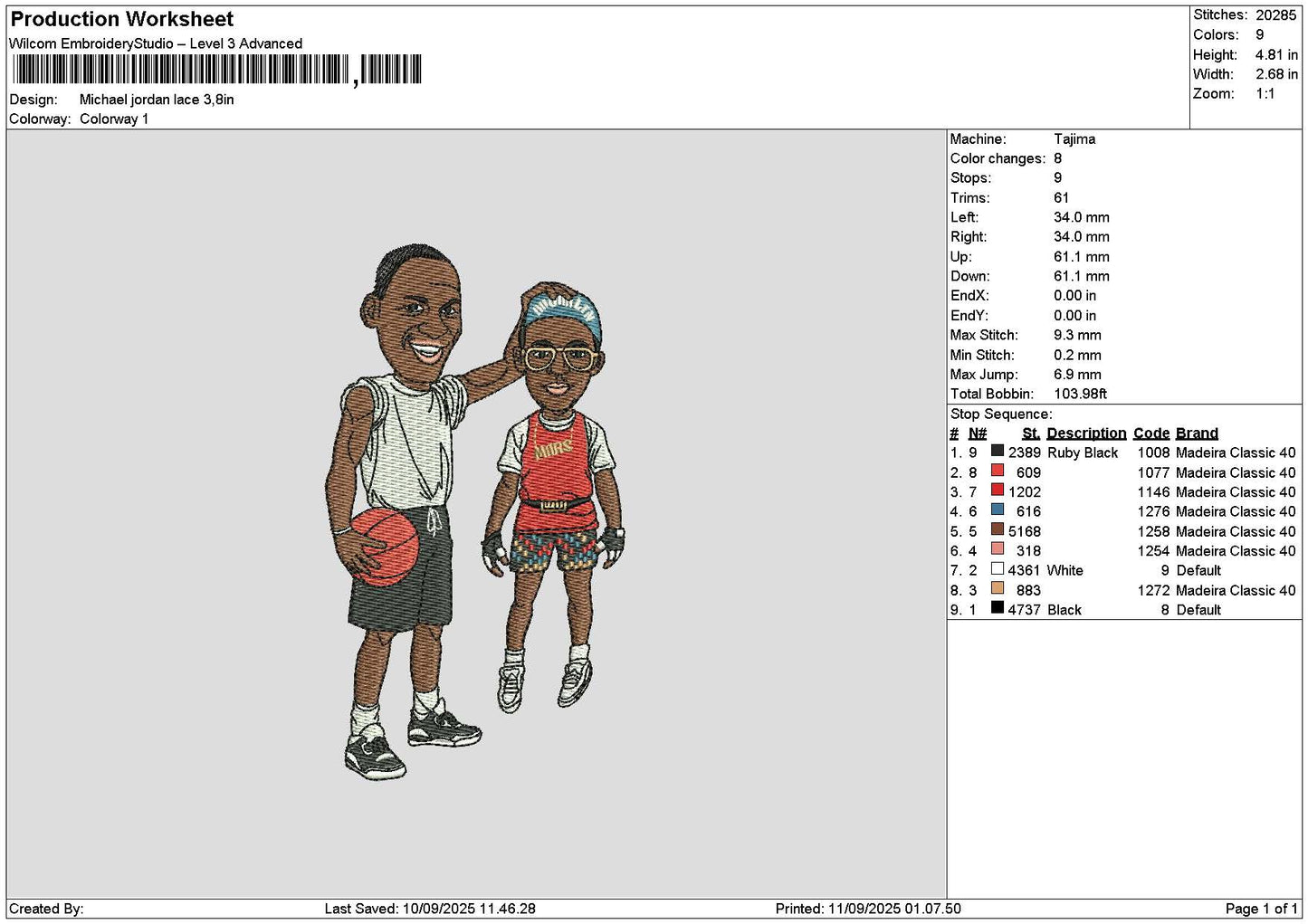 Players 1109 Embroidery File 6 sizes