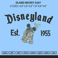 Dland Mickey 0207 Embroidery File 6 sizes