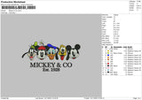 Mickeyfriends 1411 Embroidery File 6 sizes