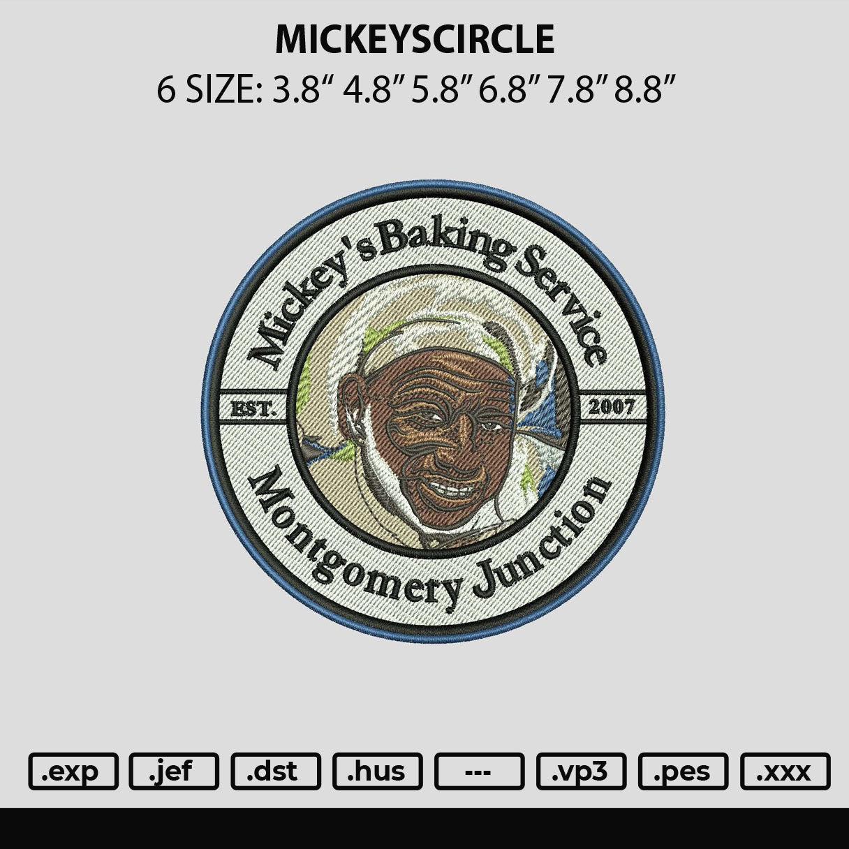 Mickeyscircle Embroidery File 6 sizes