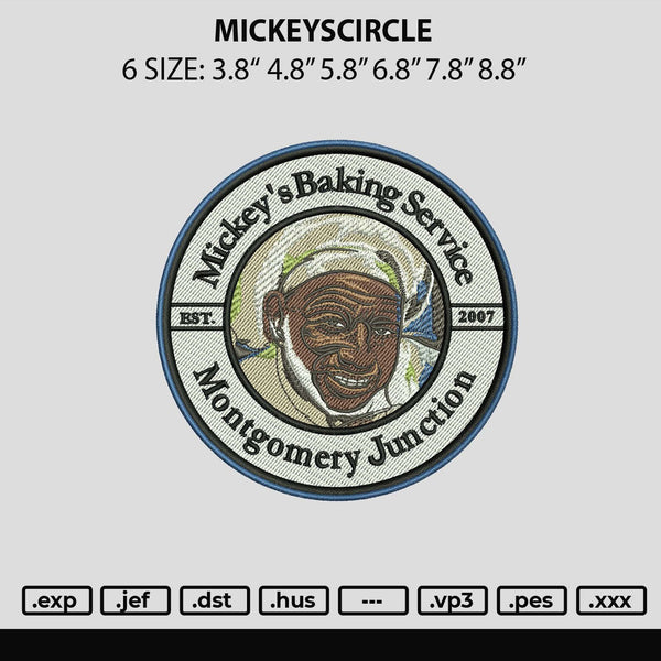 Mickeyscircle Embroidery File 6 sizes