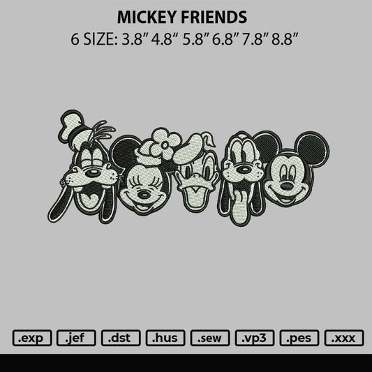 Mickey Friends Embroidery File 6 sizes