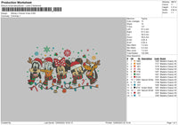 Mickey Friends Xmas 23 Embroidery File 6 sizes