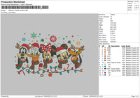 Mickey Friends Xmas 23 Embroidery File 6 sizes