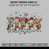 Mickey Friends Xmas 23 Embroidery File 6 sizes