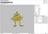 Mike Pumpkin Embroidery File 6 sizes