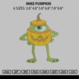 Mike Pumpkin Embroidery File 6 sizes