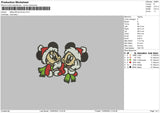 Mickey Xmas 1309 Embroidery File 6 sizes