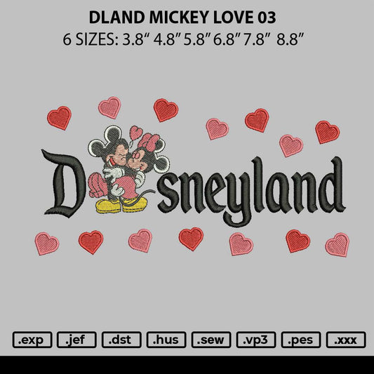 Dland Mickey Lov 03 Embroidery File 6 sizes