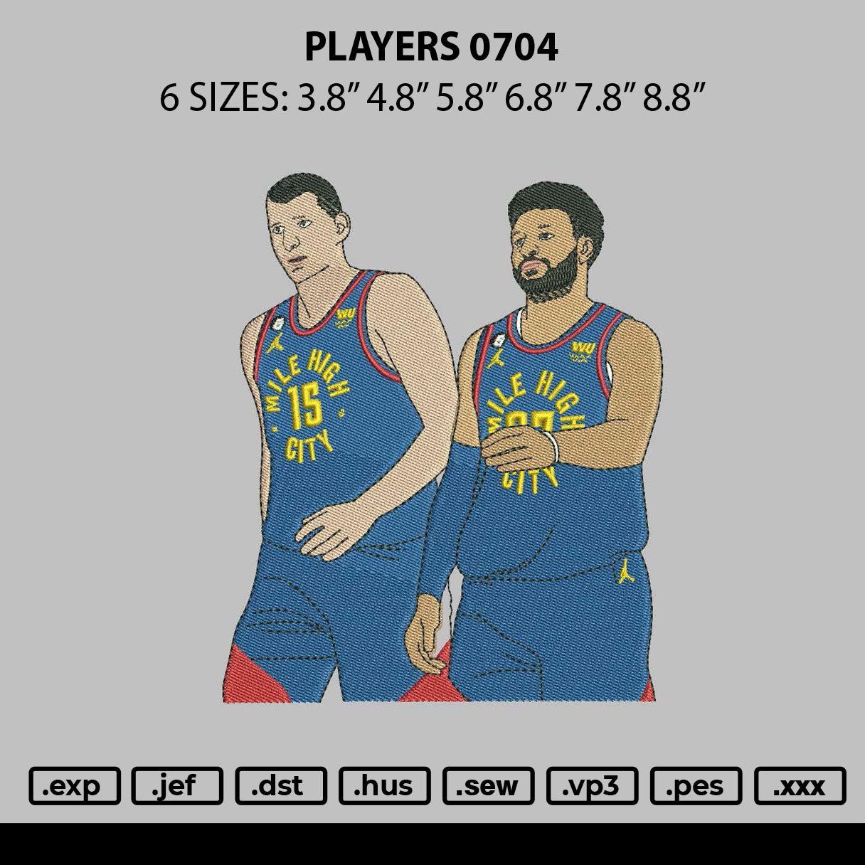 Players 0704 Embroidery File 6 sizes