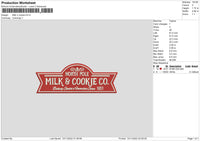 Milk N Cookie Embroidery File 6 sizes