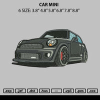 Car Mini Embroidery File 6 sizes