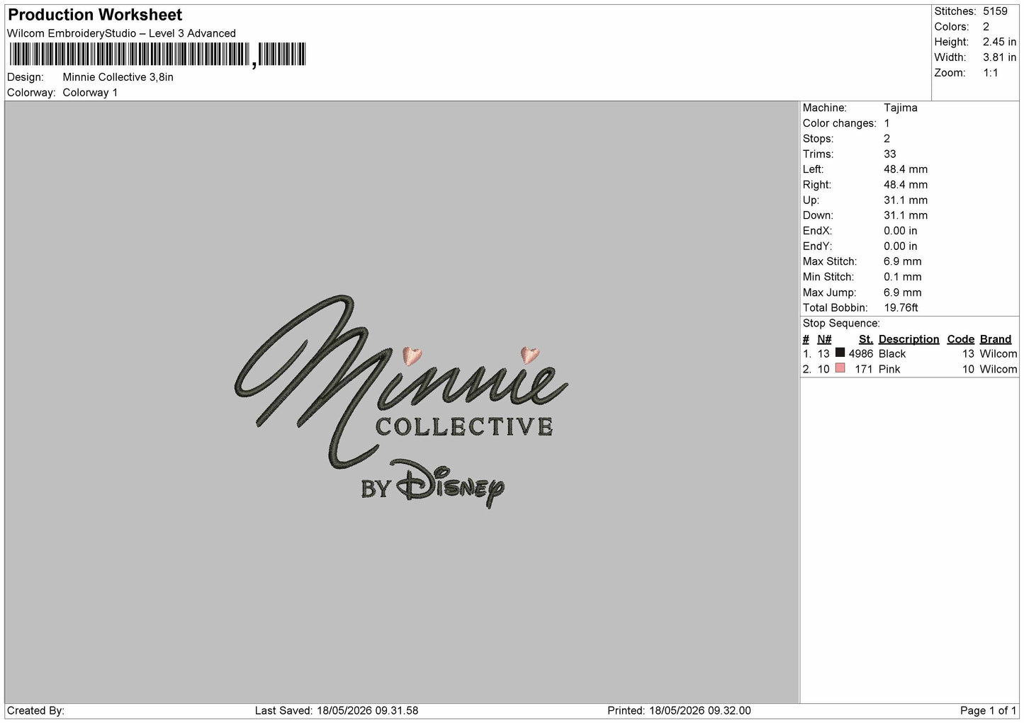 Minnie Collective Embroidery Machine Design File