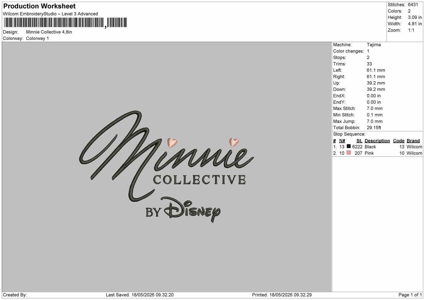 Minnie Collective Embroidery Machine Design File