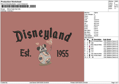 Dland Minnie 0207 Embroidery File 6 sizes