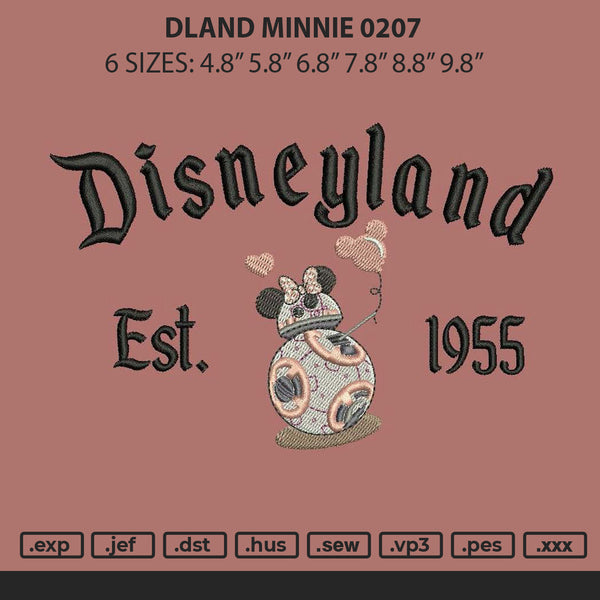 Dland Minnie 0207 Embroidery File 6 sizes